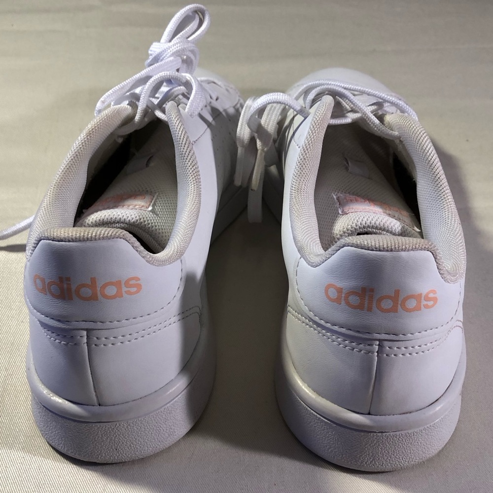 Adidas Advantage Base Cloud White Glow Pink Womens Sneaker - Picture 7 of 16